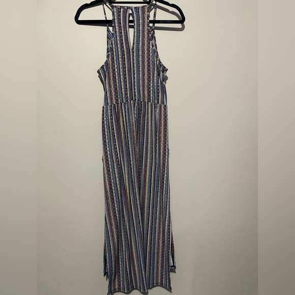 BCBGENERATION Stripe Faux Wrap Midi Dress Size Medium Multi color - Picture 4 of 6